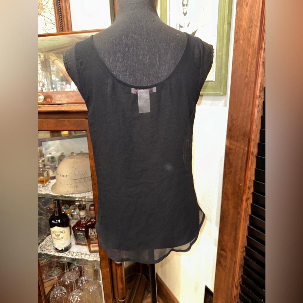 Body Central Sheer Black Tank Top Size Medium - Picture 5 of 7